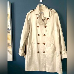 Joan rivers medium cream pea coat jacket button up womens
